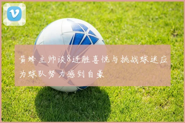 黄蜂主帅谈8连胜喜悦与挑战球迷应为球队努力感到自豪
